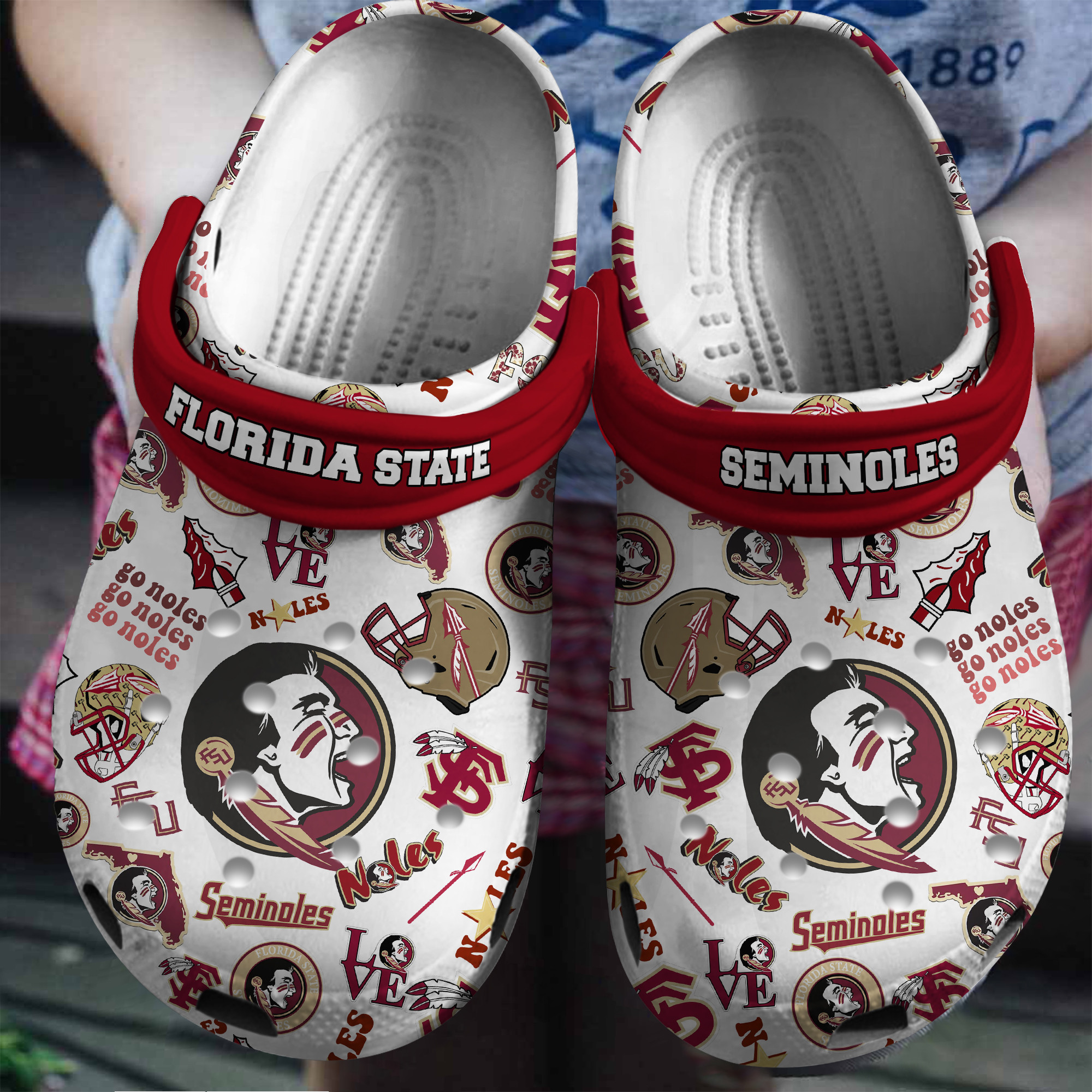 Florida State Seminoles NCAA Sport Crocs Crocband Clogs Shoes Comfortable For Men Women and Kids 2