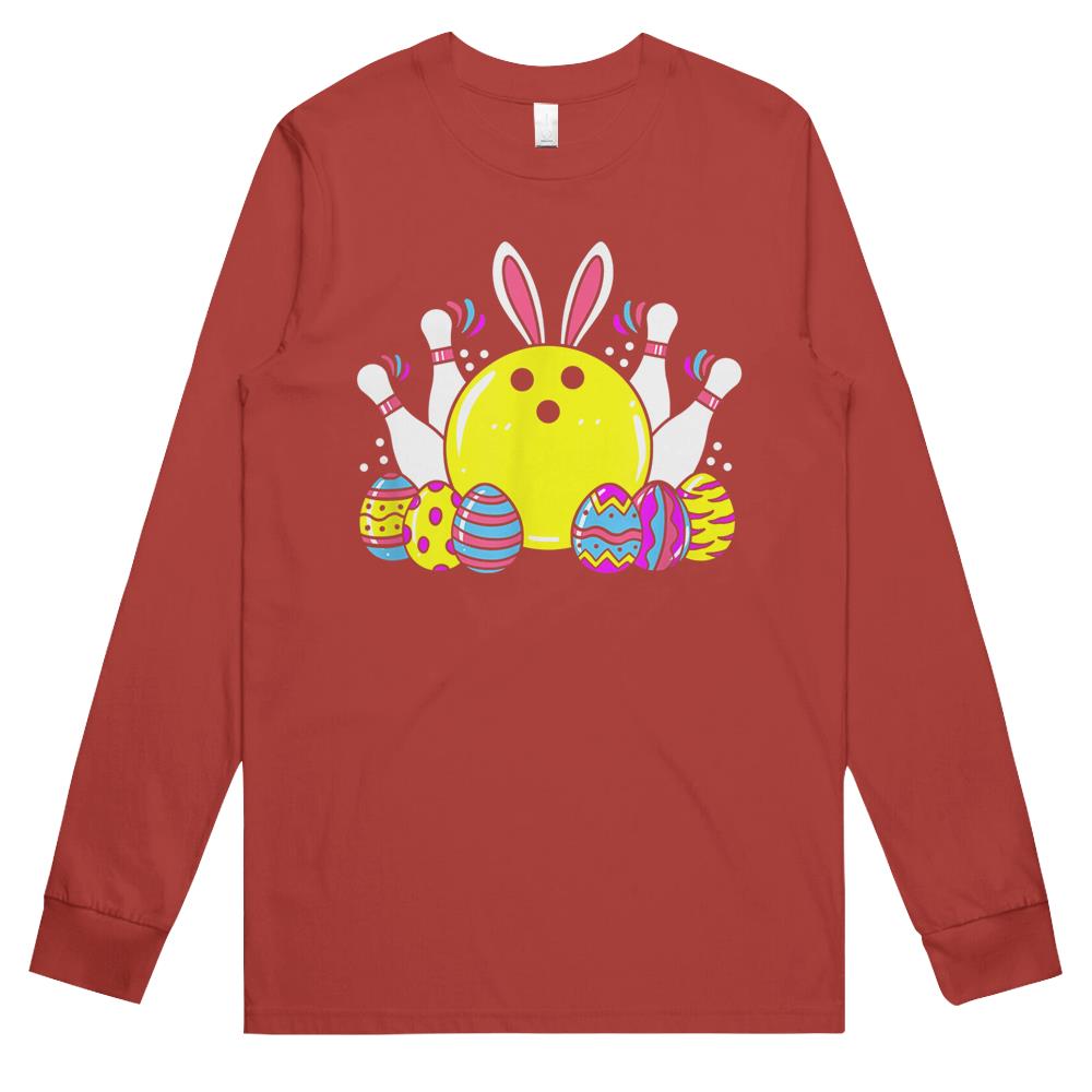 Bowling Easter Bunny Family Matching Bowling Long Sleeve T Shirts