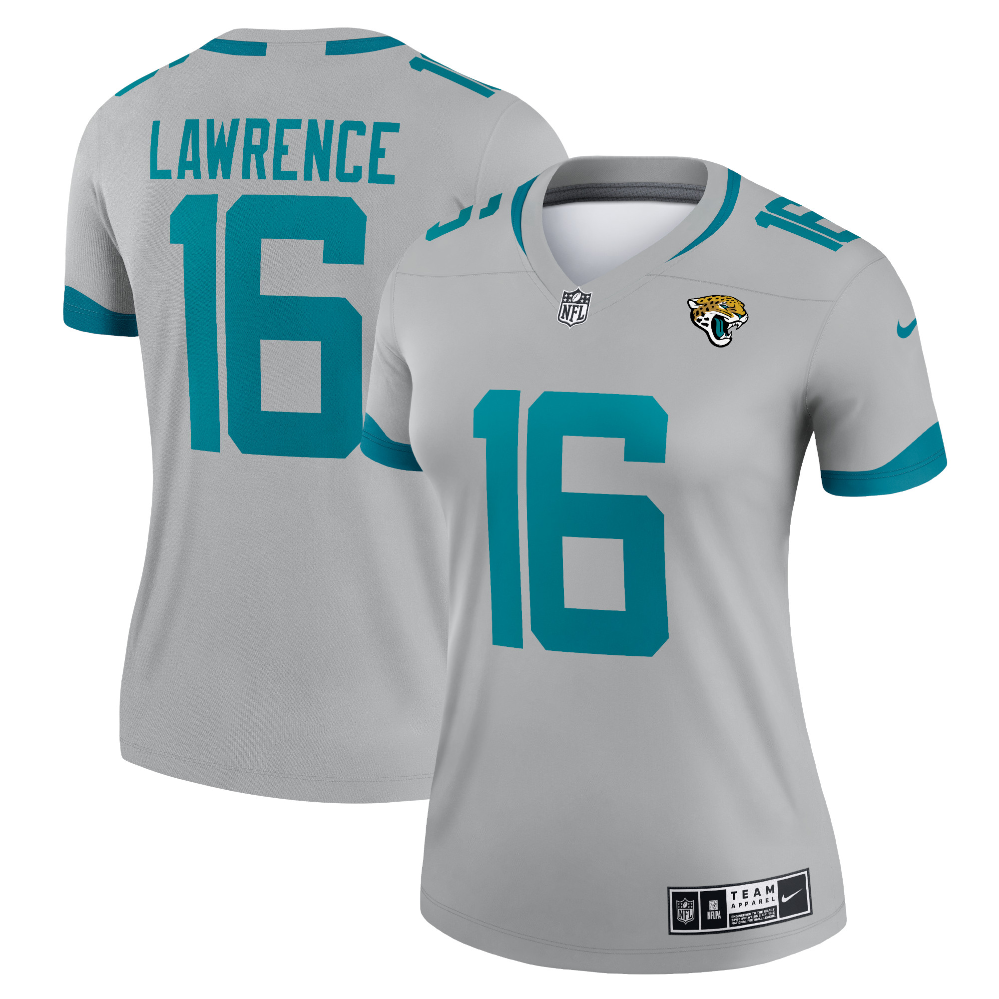 Women’s Jacksonville Jaguars Trevor Lawrence Silver Inverted Legend Jersey