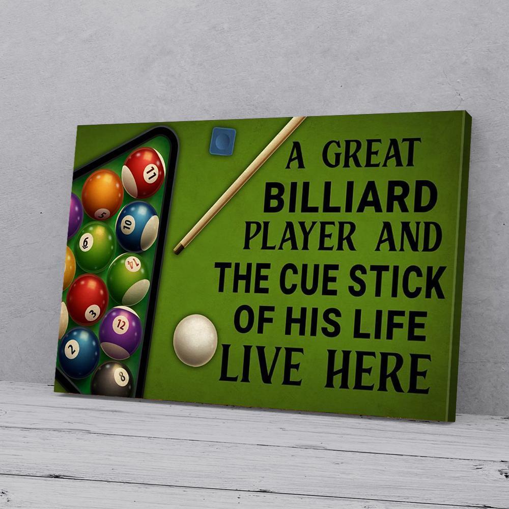 Canvas Prints A Great Billiard Live Here Player Billiard Horizontal Canvas Wall Art Pretty Home Decor Canvas