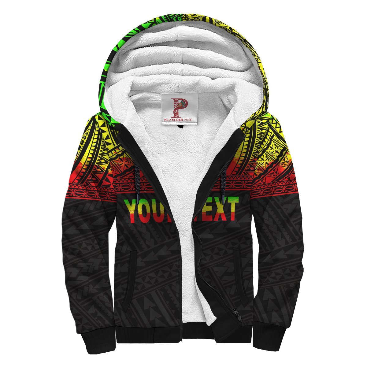 American Samoa Personalised Custom Polynesian Sherpa Hoodie – Horizontal Reggae – BN39