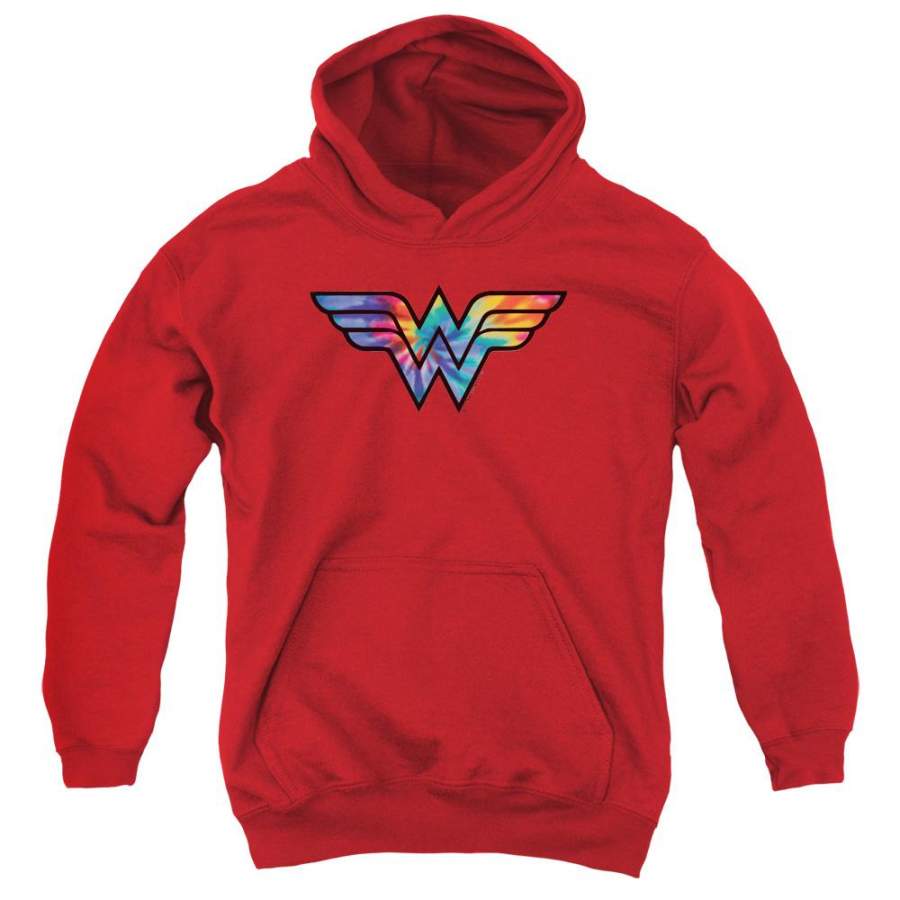 Wonder Woman Wonder Woman Tie Dye Logo Youth Hoodie (Ages 8-12)