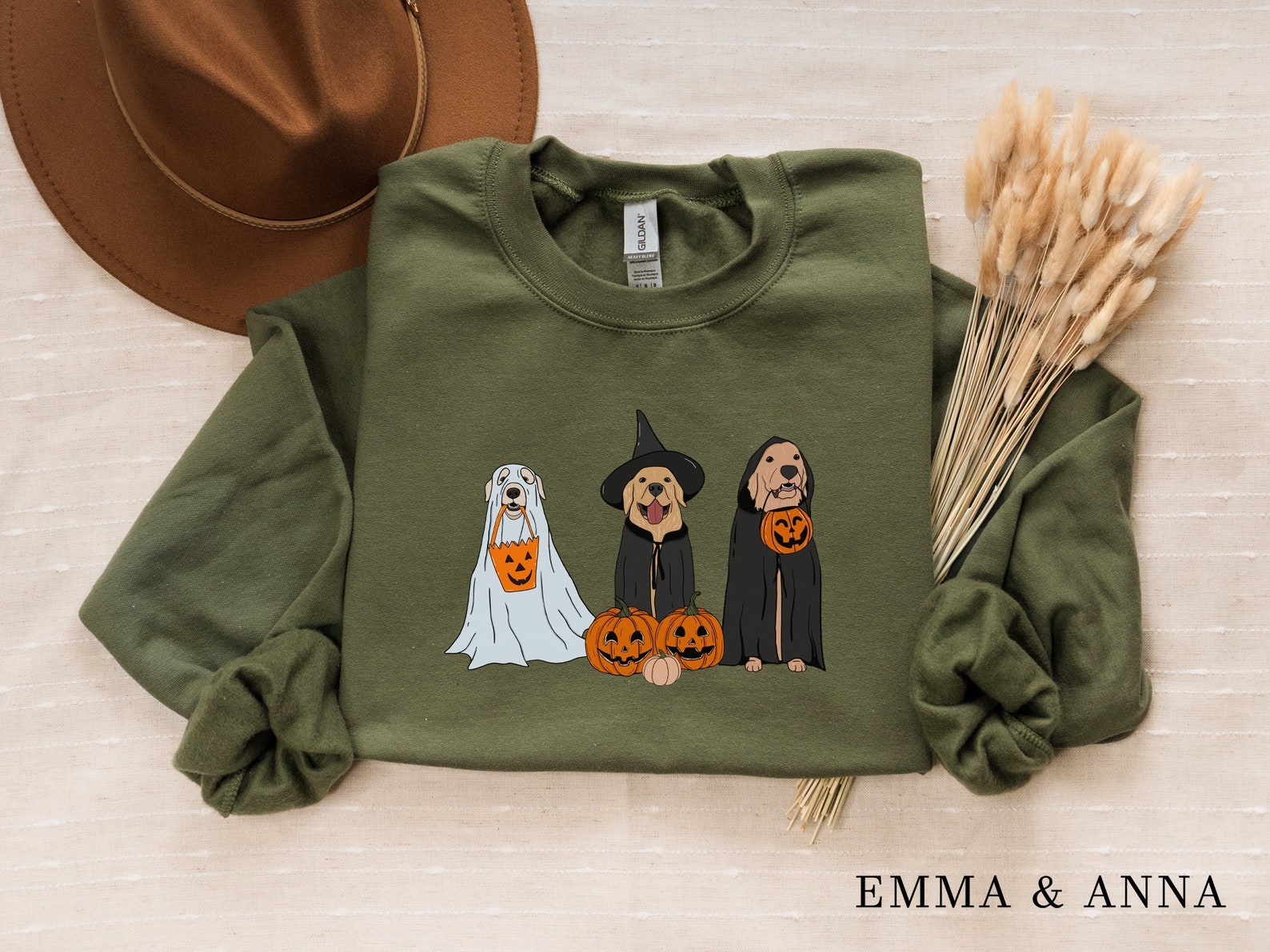 Halloween Sweatshirt, Ghost Dogs Sweatshirt, Halloween Dog, Halloween Crewneck, Fall Shirts, Pumpkin Dog Lover Gift