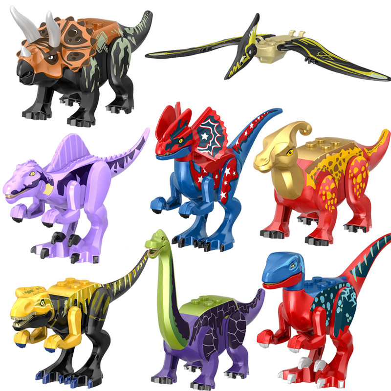 MOC Education Building Bricks Dino T-rex Compatible Blocks Dinosaurs Jurassic World Animals Toys Gift For Children Boys Kids Toy alx