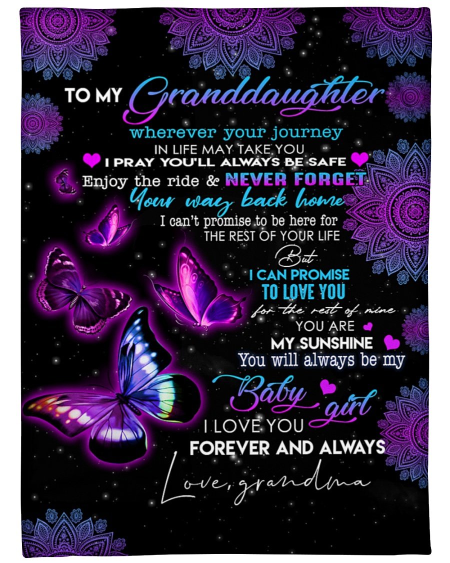 To My Granddaughter I Love You Forever And Always Fleece Blanket – Quilt Blanket Birthday Gift Family Gift Gift For Granddaughter Gift From Grandma To Granddaughter Home Decor Bedding Couch Sofa Soft and Comfy Cozy