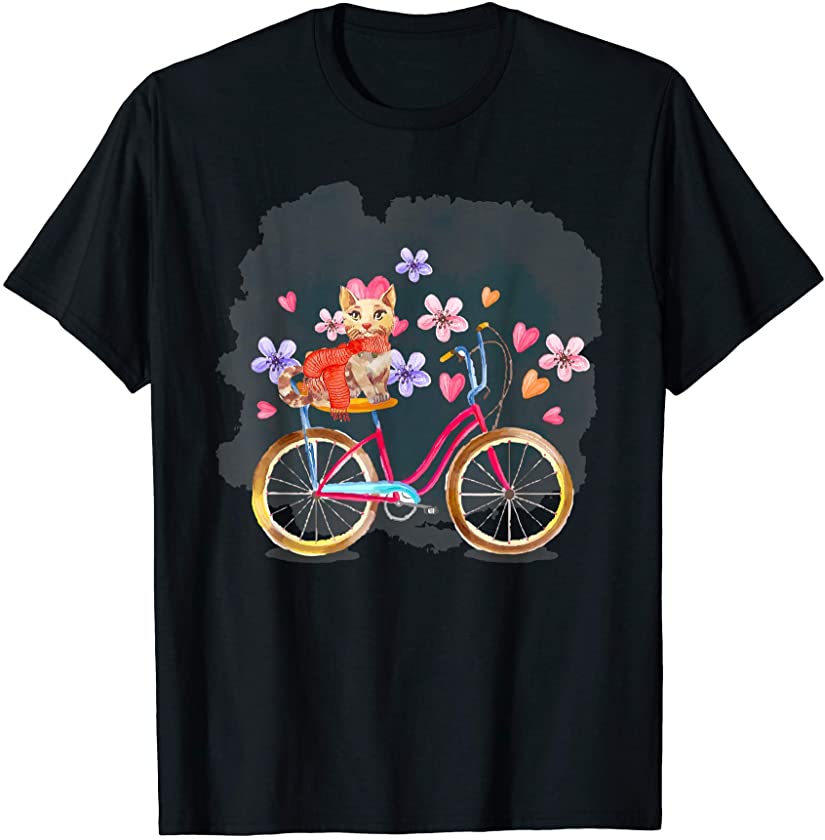 Cat And Bicycle – Cute Paw Kitty Kitten Bike Ride Owner Gift T-Shirt