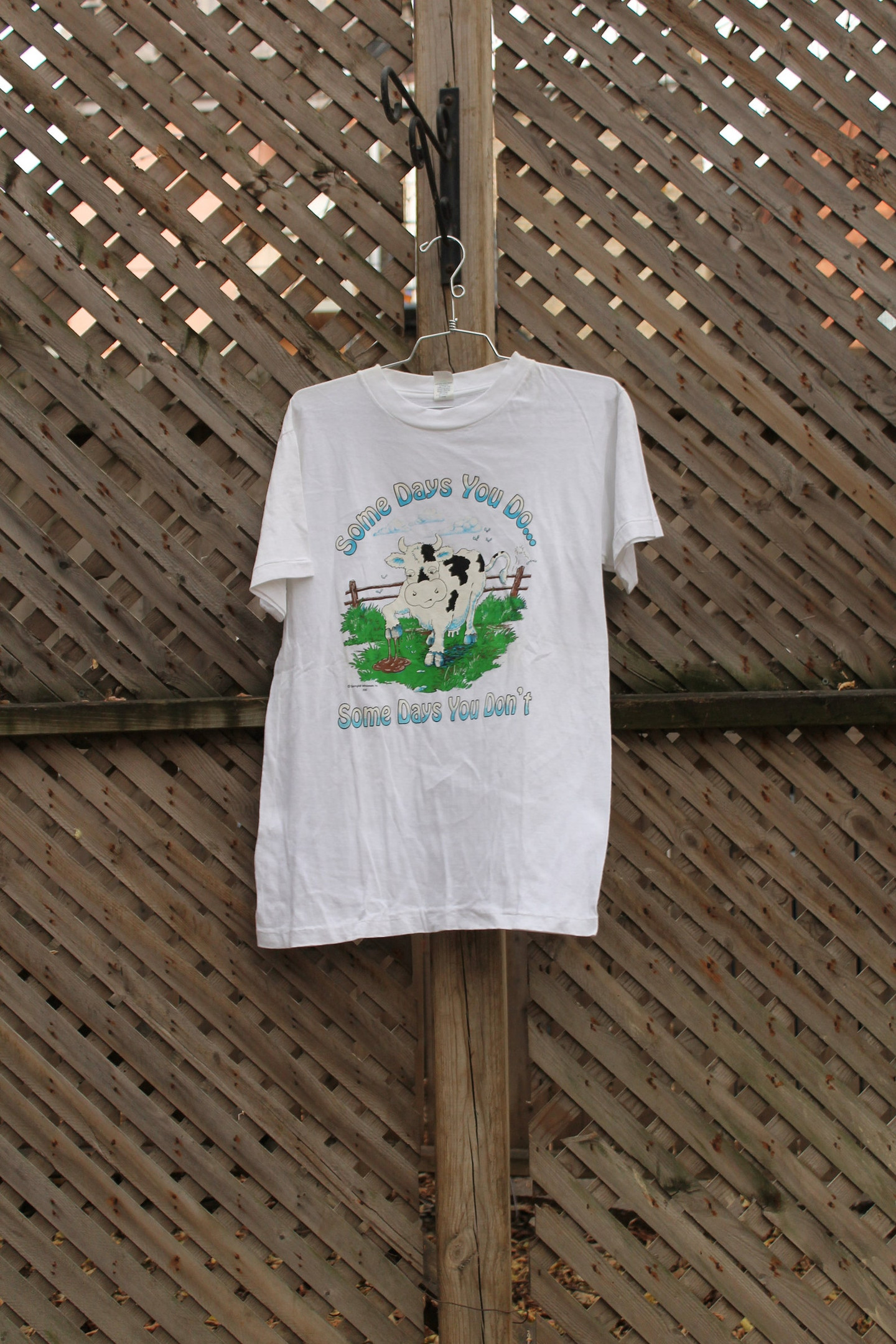 Vintage T Shirt  Some Days You Do Some Days You Dont  Farm Animal  Cow Graphic  Big Funny  80S  90S  Streetwear Fashion