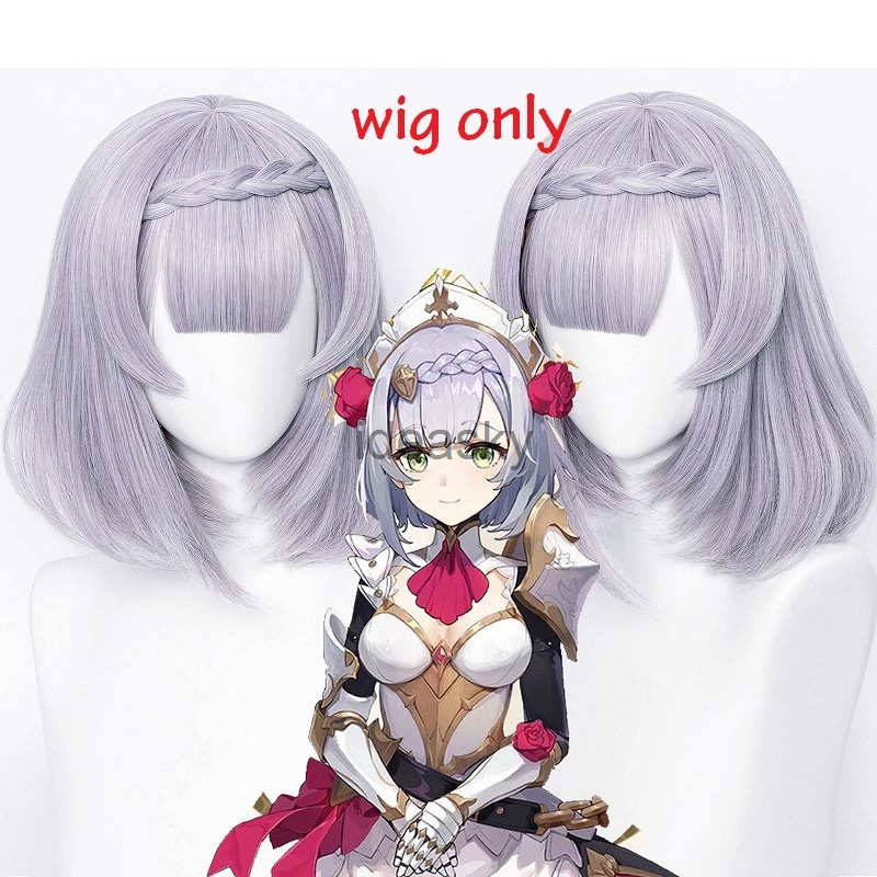 Anime game Genshin Impact Noelle Cosplay Costume Knights Maid Dress Wig shoes boot Uniform Halloween Party Outfit For Women Girl alx