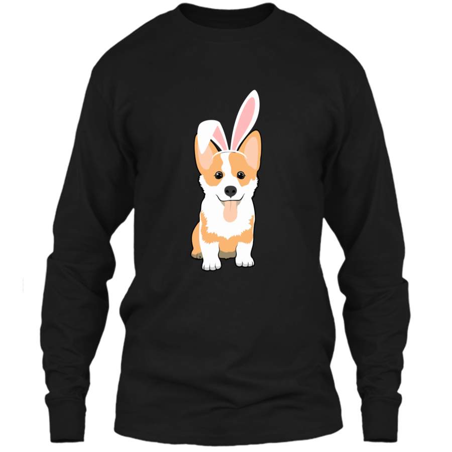 Corgi Easter Day Bunny Dog Lover Shirt LS Ultra Cotton Tshirt