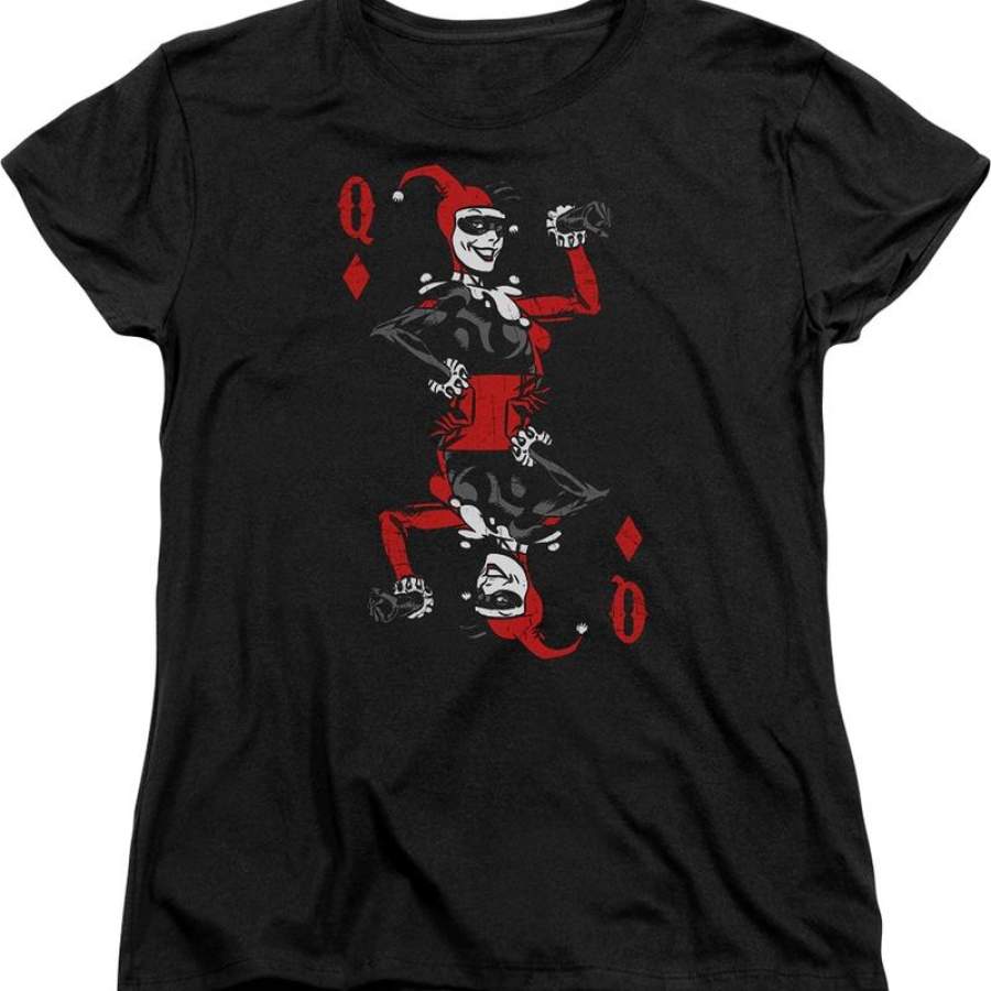 Womens Harley Quinn Playing Card Batman Shirt