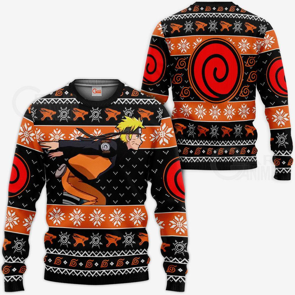 Uzumaki Running Ugly Christmas Sweater Anime Xmas Gift Va10