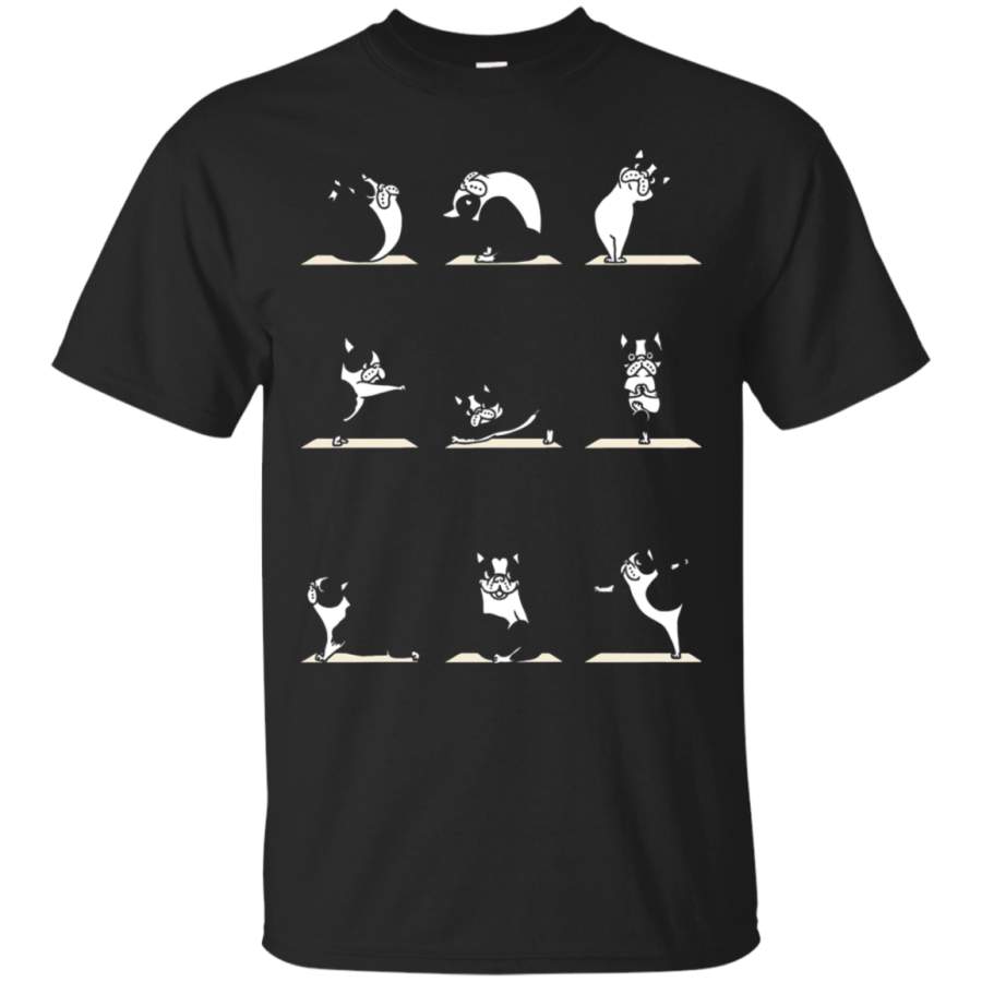 AGR Boston Terrier Practicing Yoga For Dog Lovers T-Shirt