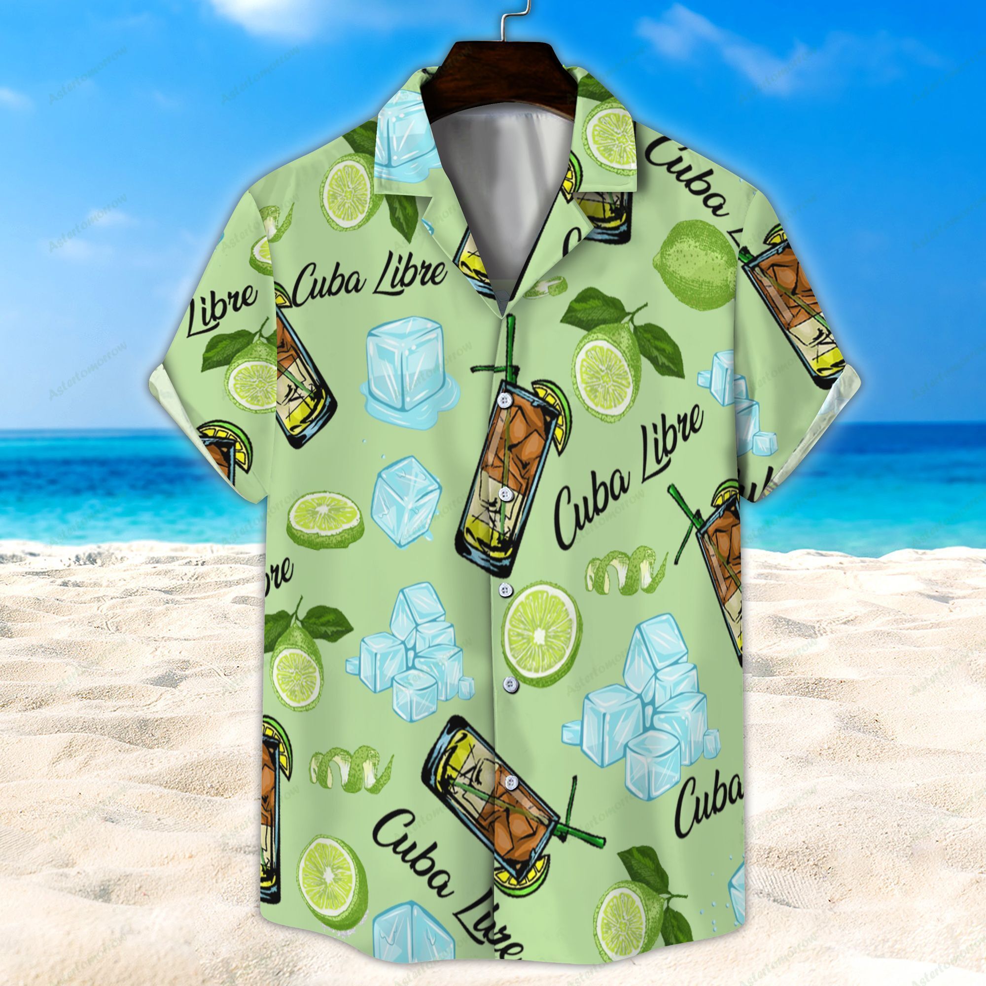 Cuba Libre Light Green Unisex Hawaiian Shirt Beach Cocktail Hawaiian Ha111395