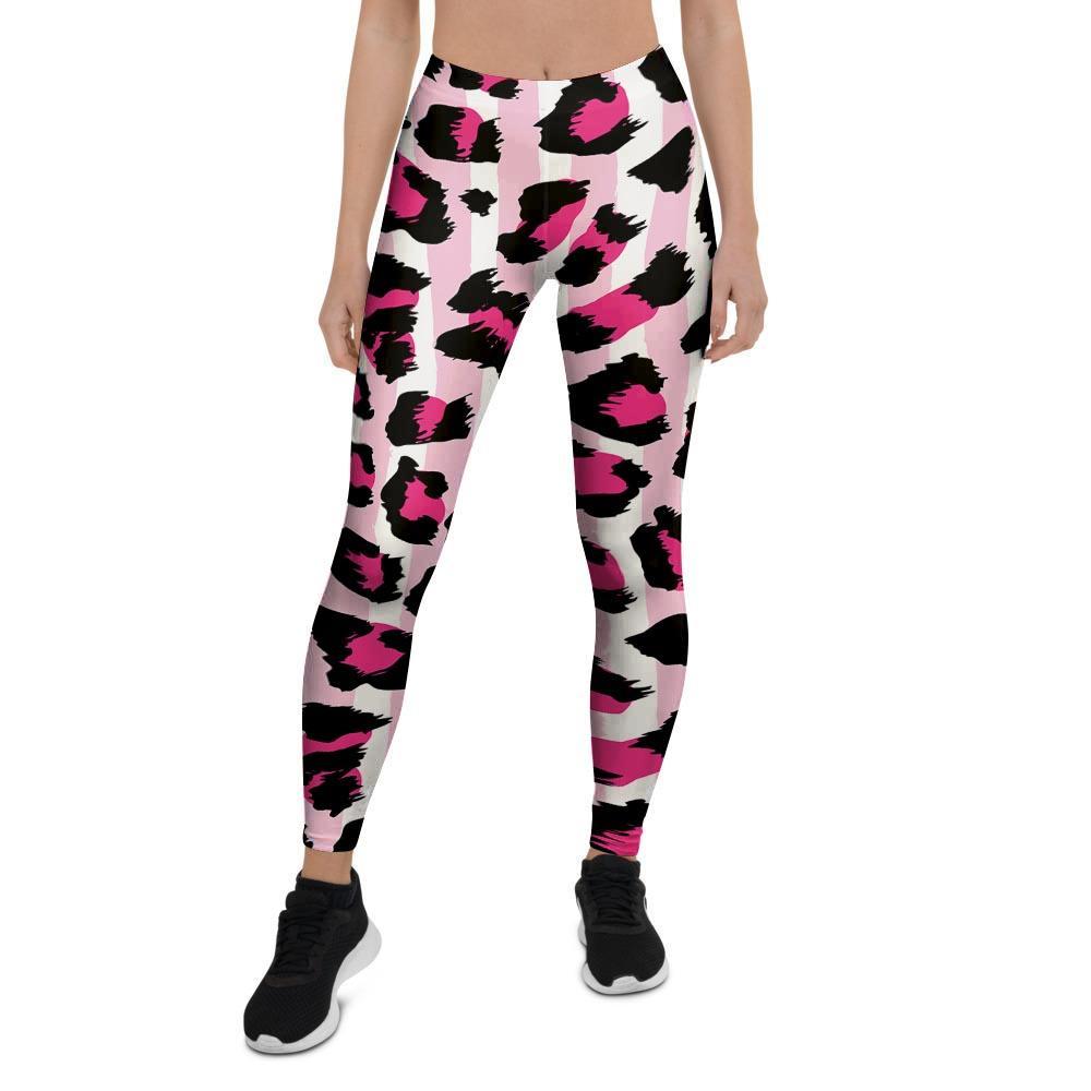 Pink Striped Leopard Women’S Leggings