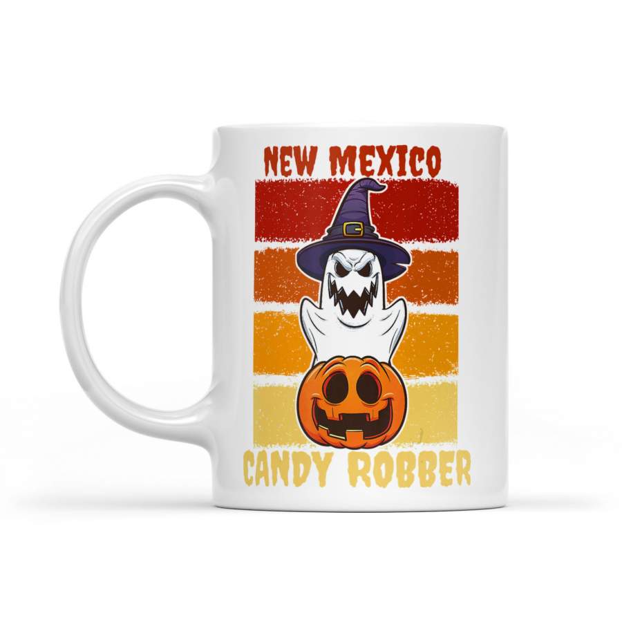 New Mexico Candy Robber Ghost Pumpkin Halloween – White Mug