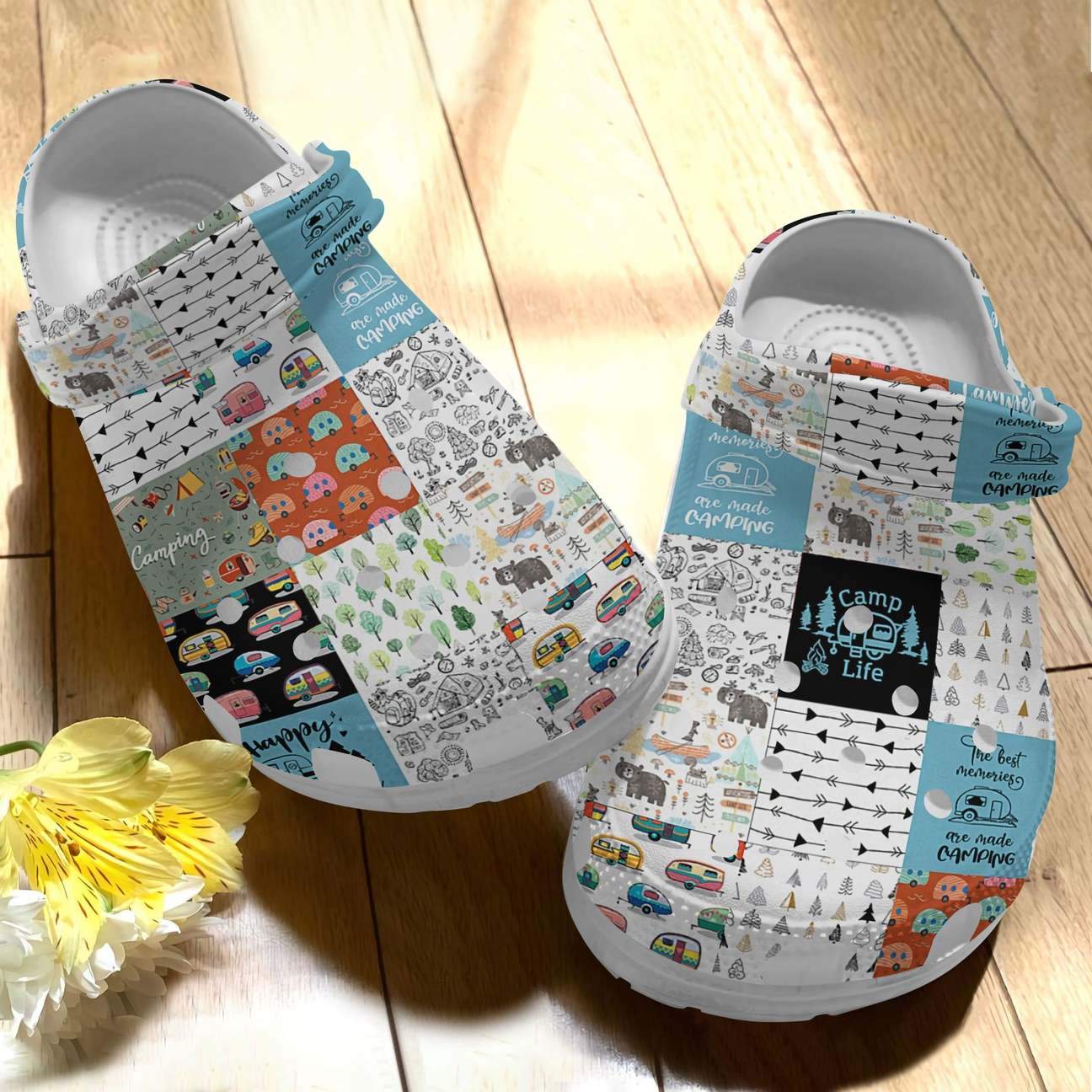 Camping Personalized Clog, Custom Name, Text Camping Memories, Fashion Style For Women, Men, Kid, Print 3D