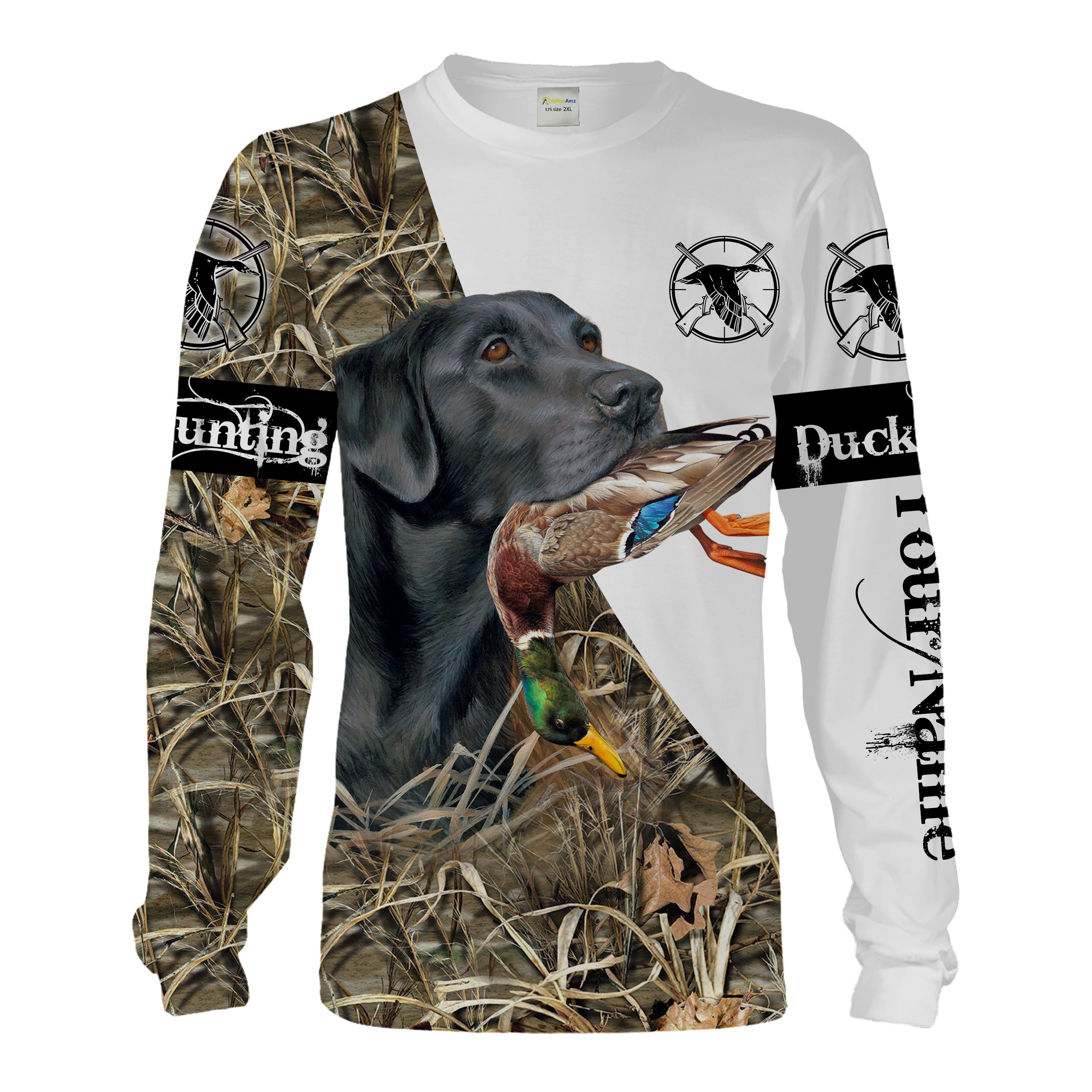 Duck hunting with dog back labrador Custom Name 3D All over print Shirt, Hoodie Personalized gifts ideas for Duck hunter Chipteeamz FSD1801