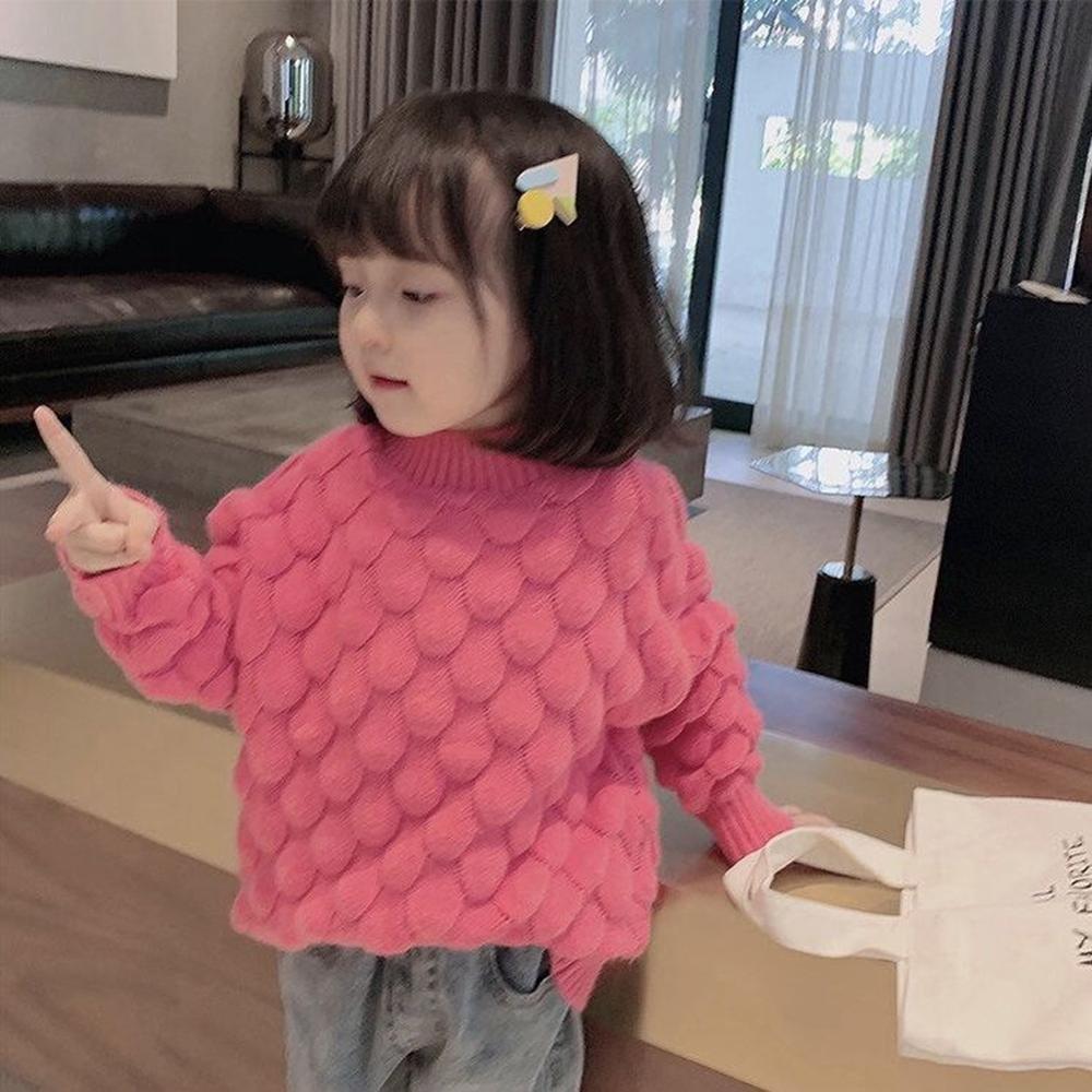 2-9Years Girls Sweater Autumn Winter Kids Kintted Thick Pullover Top Fashion Toddler Girl Winter Fall Clothes BBottoming Shirt alx