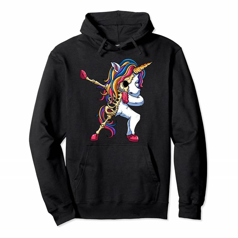 Zombie Dabbing Unicorn Skeleton Halloween Girls Dab Dance Pullover Hoodie