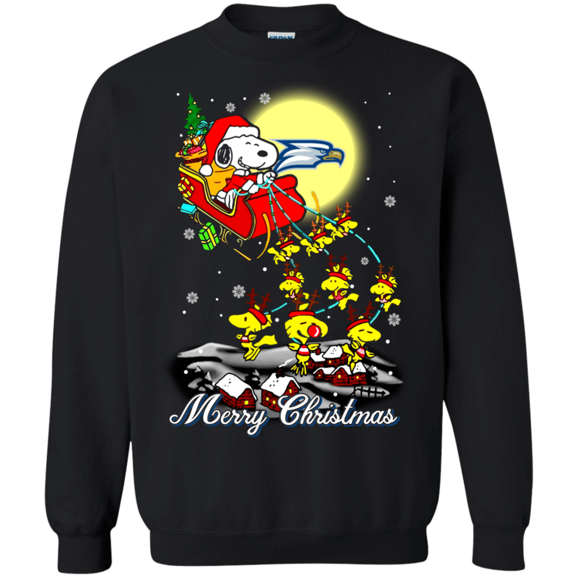 Remarkable Georgia Southern Eagles Ugly Christmas Sweaters Santa Claus With Sleigh And Snoopy Sweatshirts