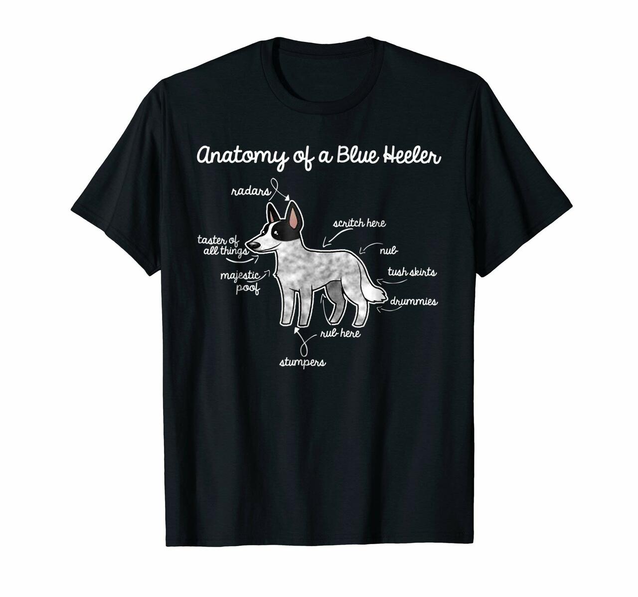 Cute Anatomy Of A Blue Heeler T-Shirt Puppy Graphic Tee