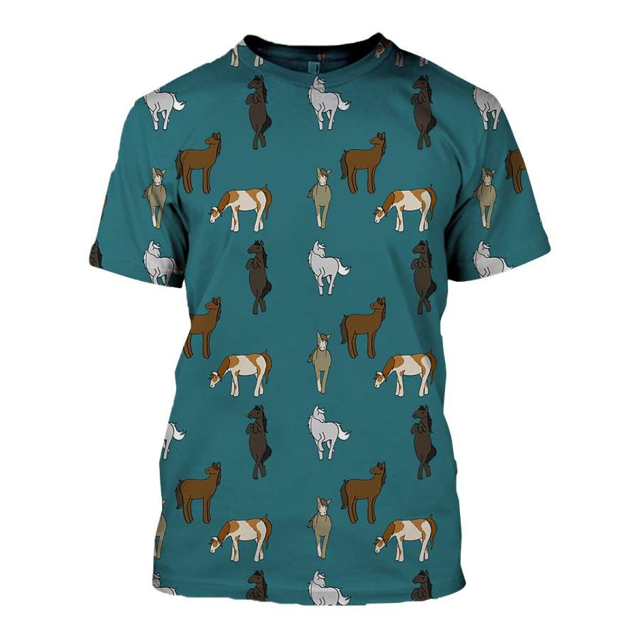 3D All Over Printed Horse T Shirt Hoodie 1812015