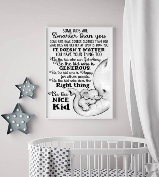 Some Kids Are Smarter Than You It’S Doesn’T Matter Elephant Mom Holding Baby Canvas Poster