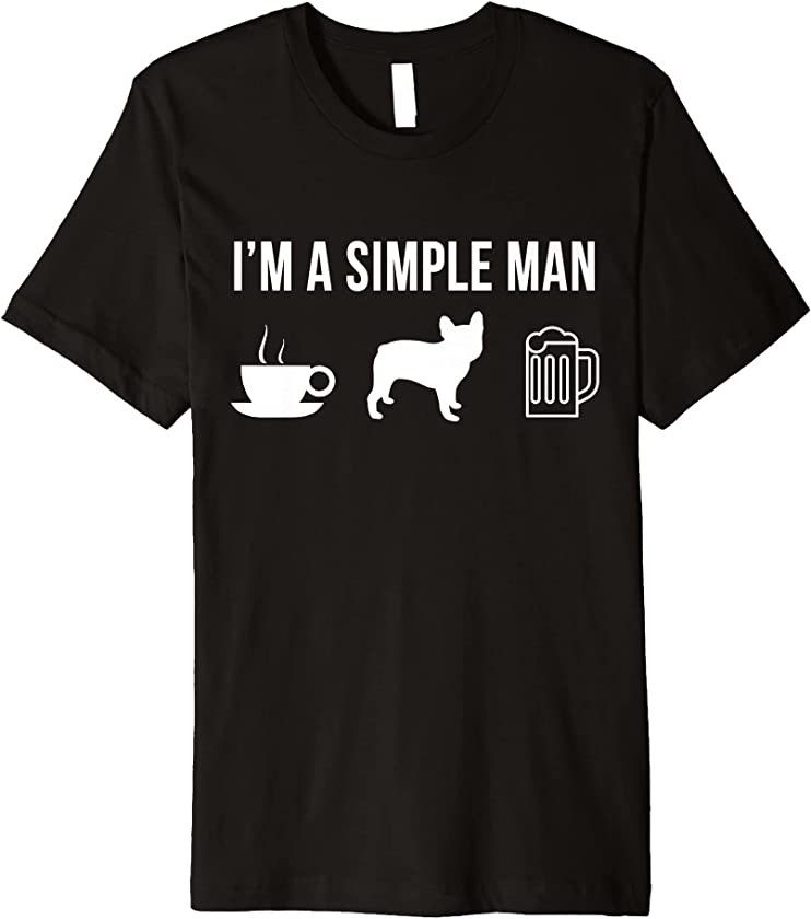 Mens Pet French Bulldog Dog Puppy Simple Man Premium T-Shirt