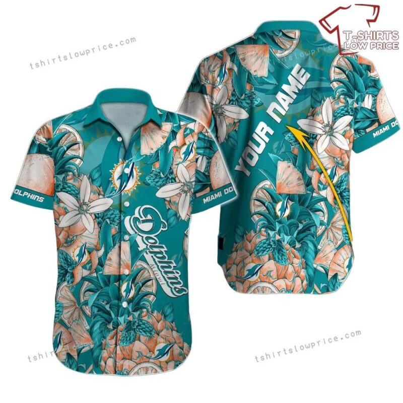 Miami Dolphins Hawaiian Shirt Nfl Football Print Personalized Aloha Hawaiian Shirt For Men Women