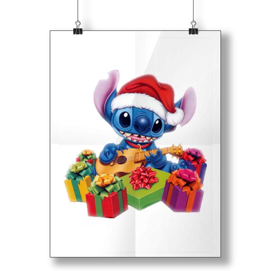 Stitch Present Christmas Poster – Protegoso Shop