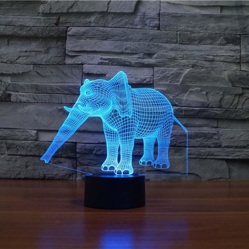 3D Hologram Elephant 3D Illusion Night Light Led Light