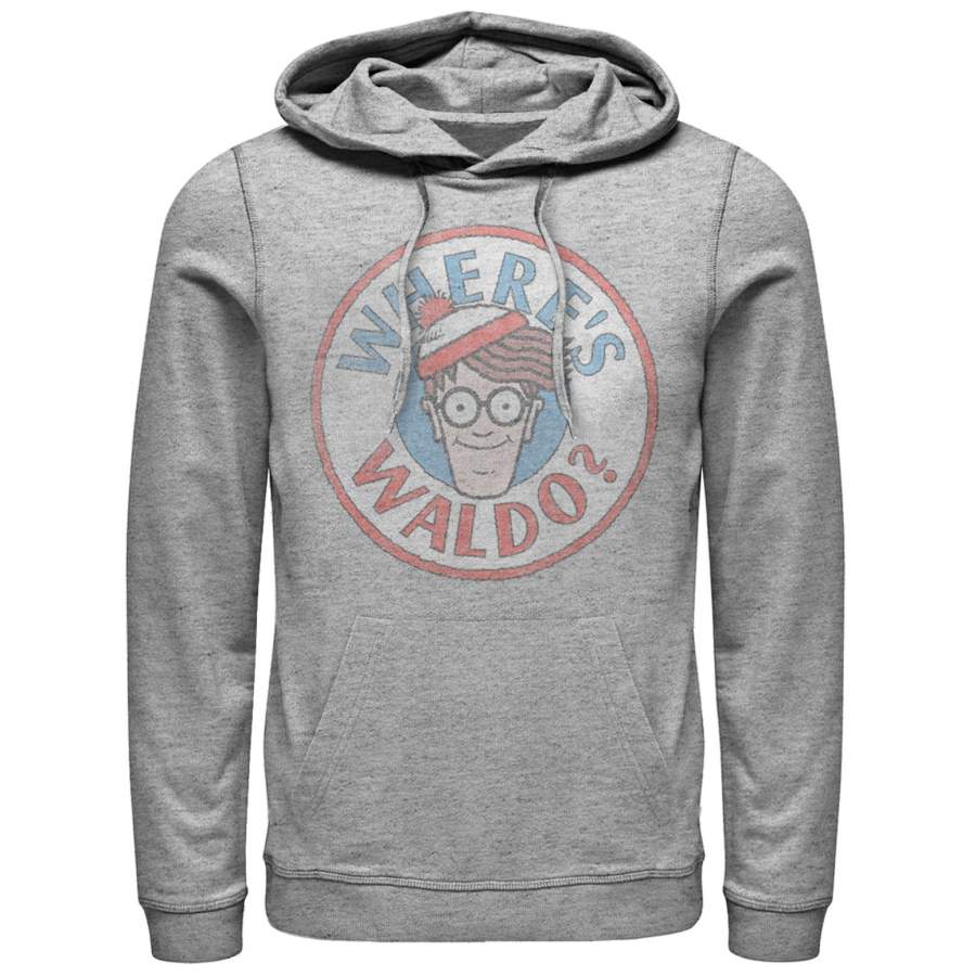 Where’s Waldo Men’s Retro Character Circle  Lightweight Hoodie