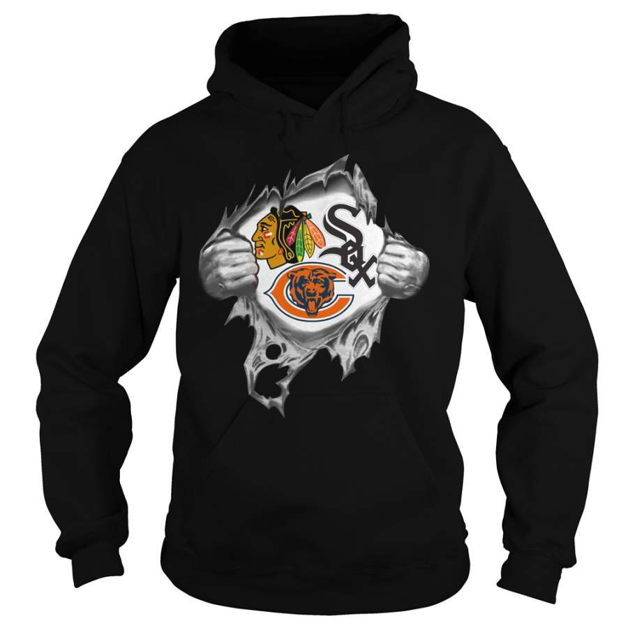 Chicago Blackhawks White Sox and Bears inside me – Hoodie