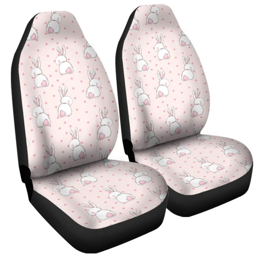 Cute Rabbit Pattern Print Universal Fit Car Seat Covers