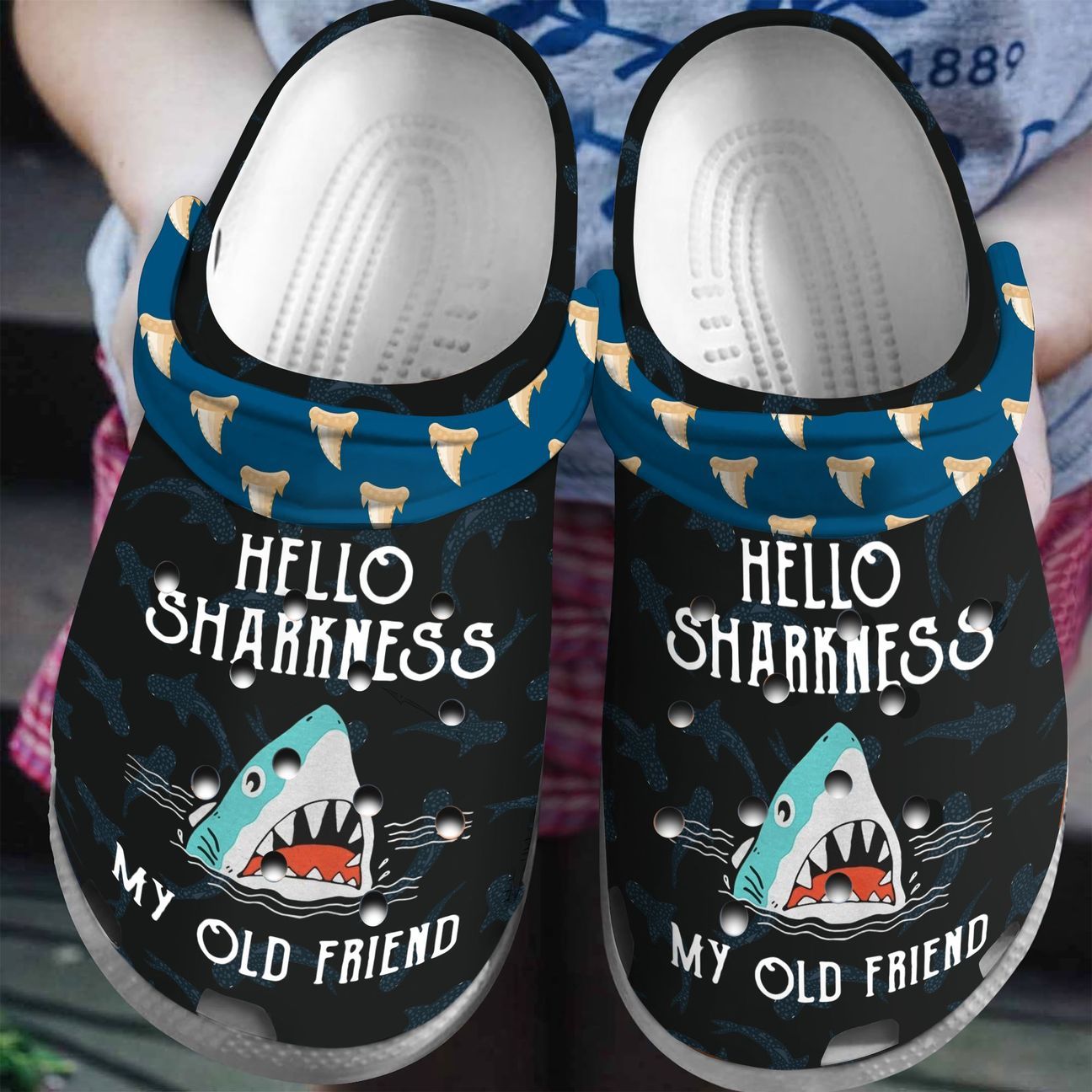 Shark Personalized Clog, Custom Name, Text, Color, Number Fashion Style For Women, Men, Kid, Print 3D Hello Sharkness