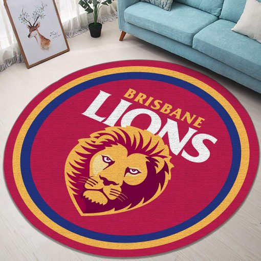 Afl Brisbane Lions Rug Round Area Rug Living Room Rug Home Decor