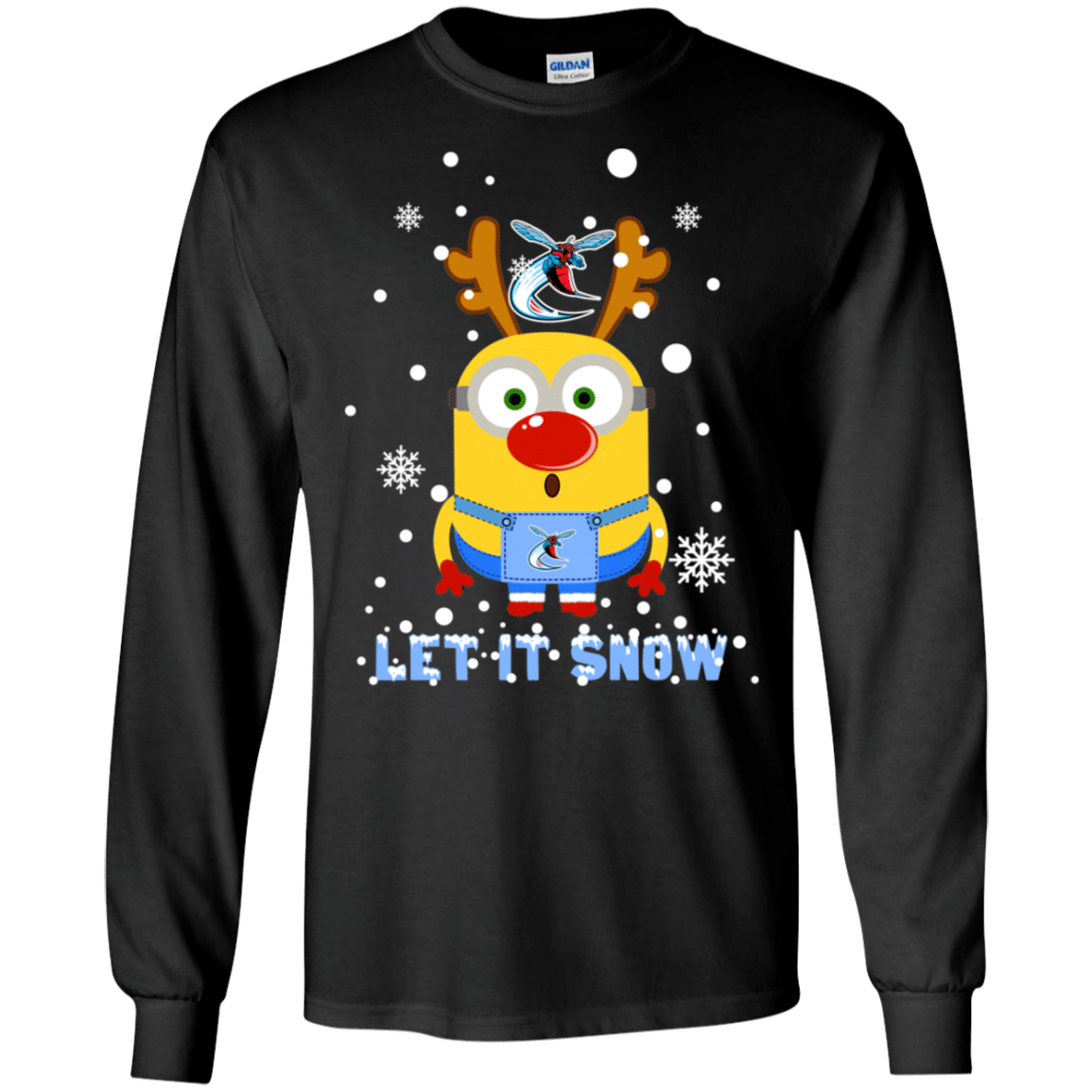 Check out this awesome Minion Delaware State Hornets Ugly Christmas Sweaters Let It Snow LS Cotton T-Shirt