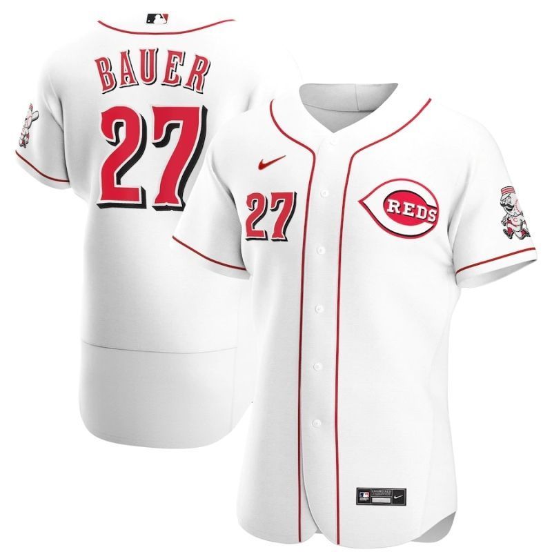 Cincinnati Reds Trevor Bauer #27 2020 MLB White Jersey