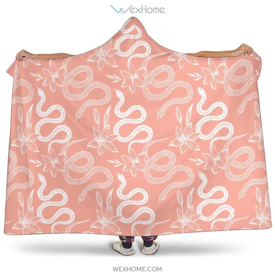 Snake Lilies Flower Pattern Hooded Blanket