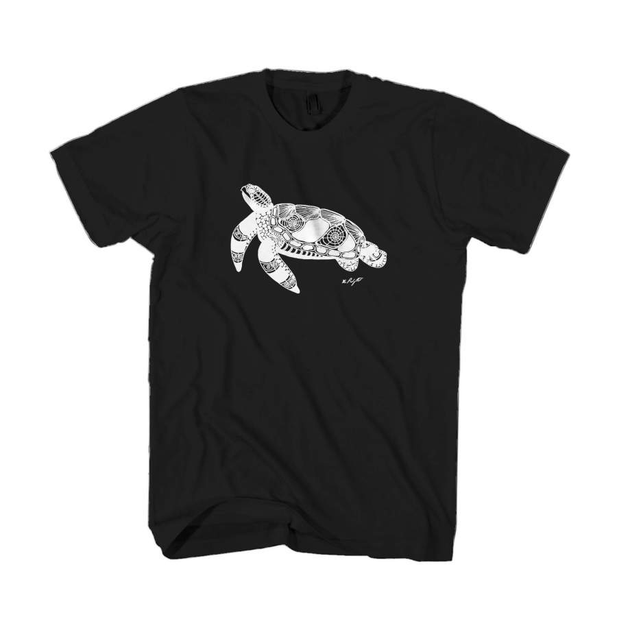 Turtle Art Birthday Sea Turtle Drawing Native American Animal Pen And Ink Ocean Art Man’s T-Shirt