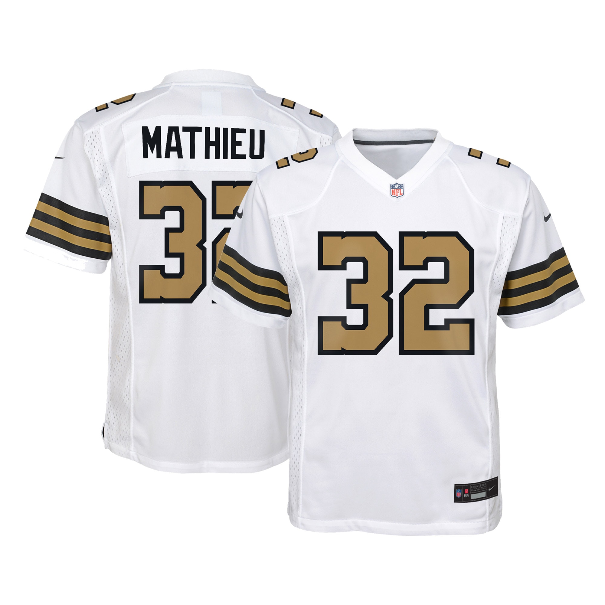 Tyrann Mathieu New Orleans Saints Youth Game Jersey – White