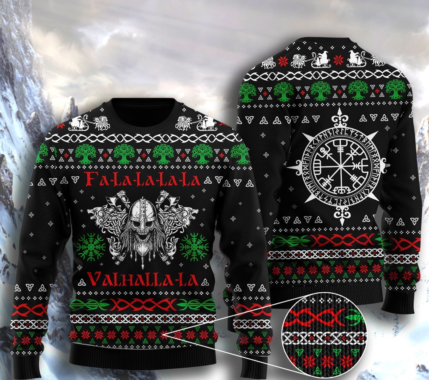 Valhalla Viking Ugly Christmas SweaterT-Shirt