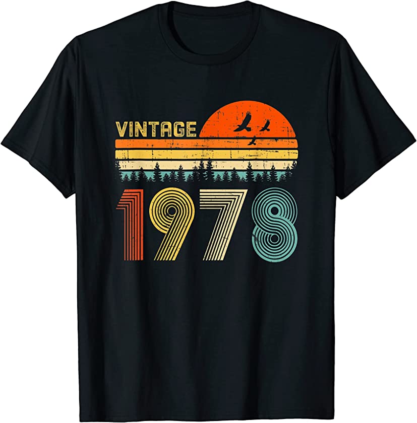 43rd Birthday Gift – Vintage 1978 Retro Bday 43 Years Old T-Shirt