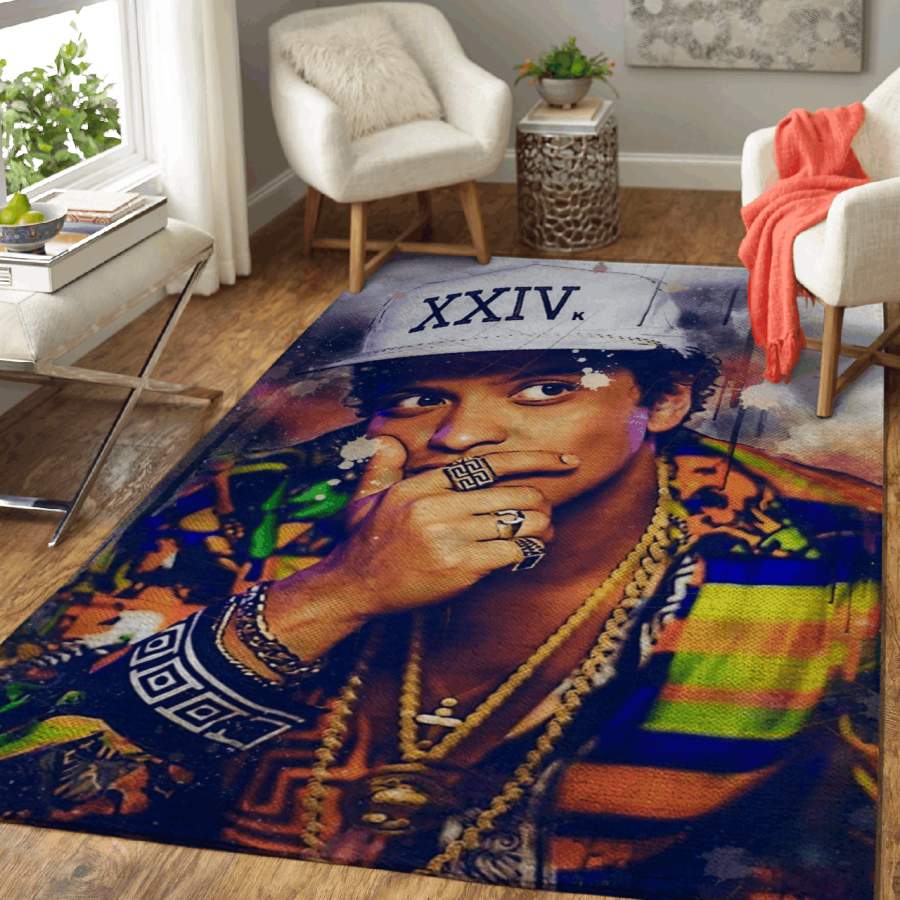 Bruno Mars Singer And Songwriter Art Area Rug