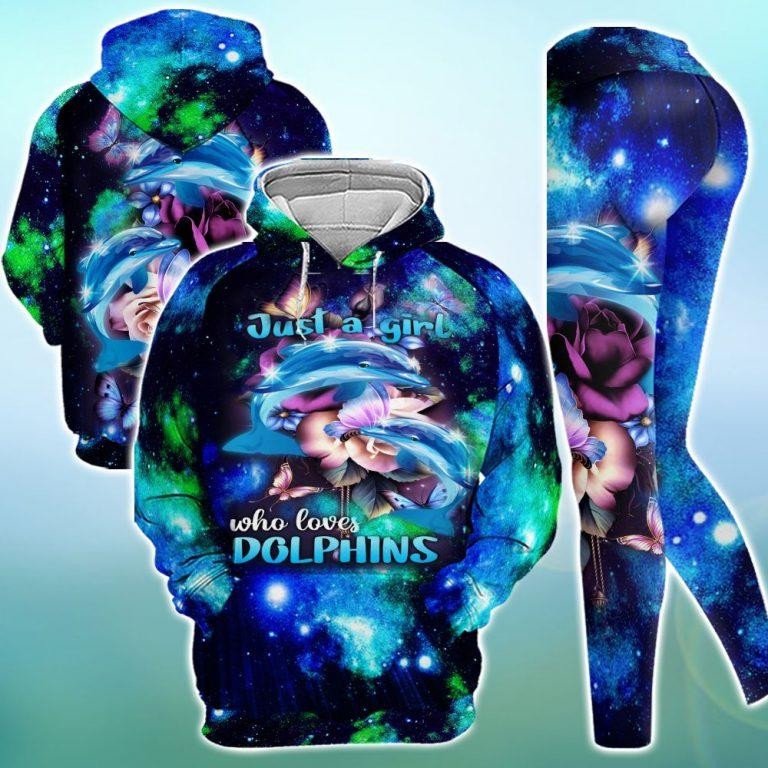 Dolphin Butterfly Rose 3D Hoodie Legging Set Combo