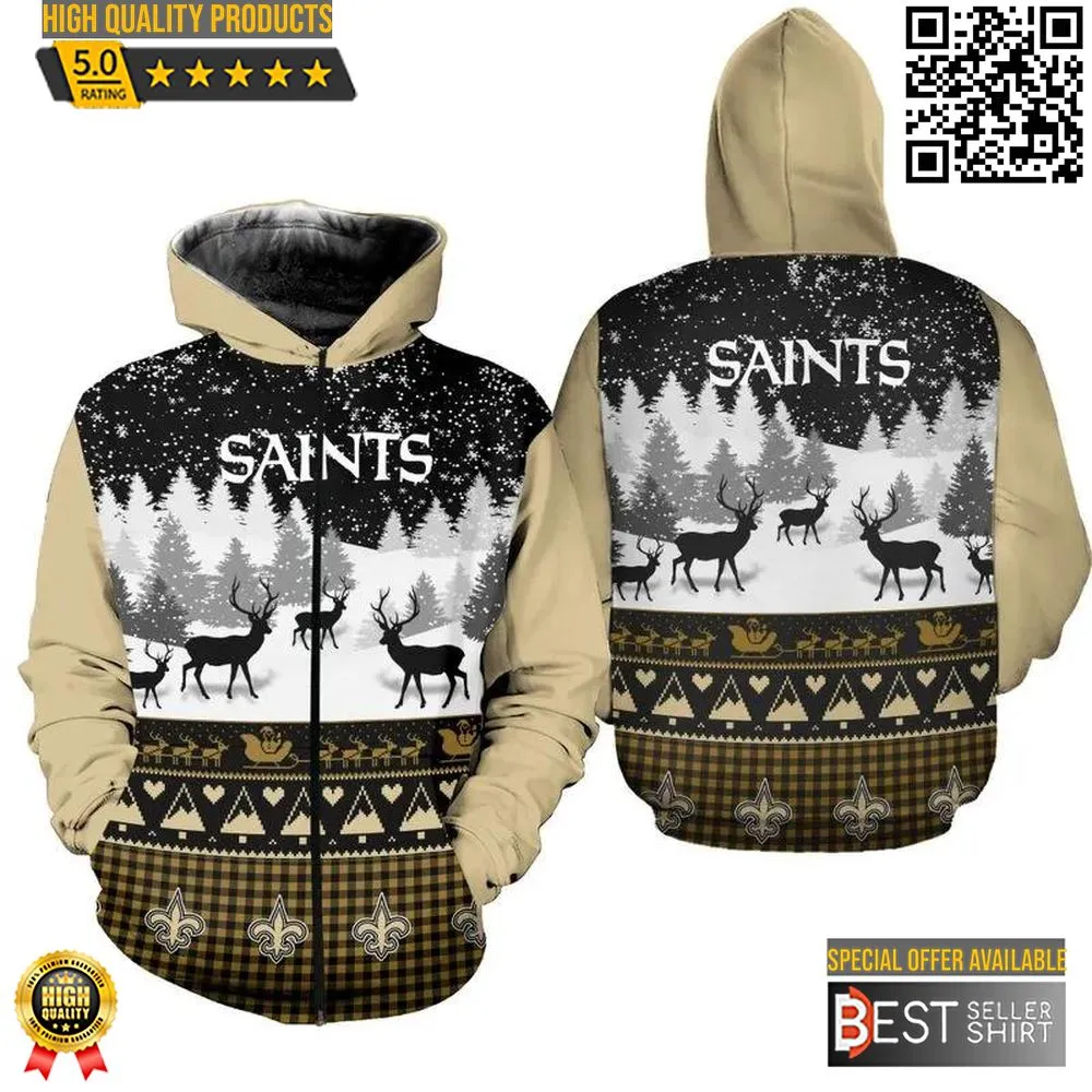 New Orleans Saints Jersey 3D Hoodie Christmas 3D