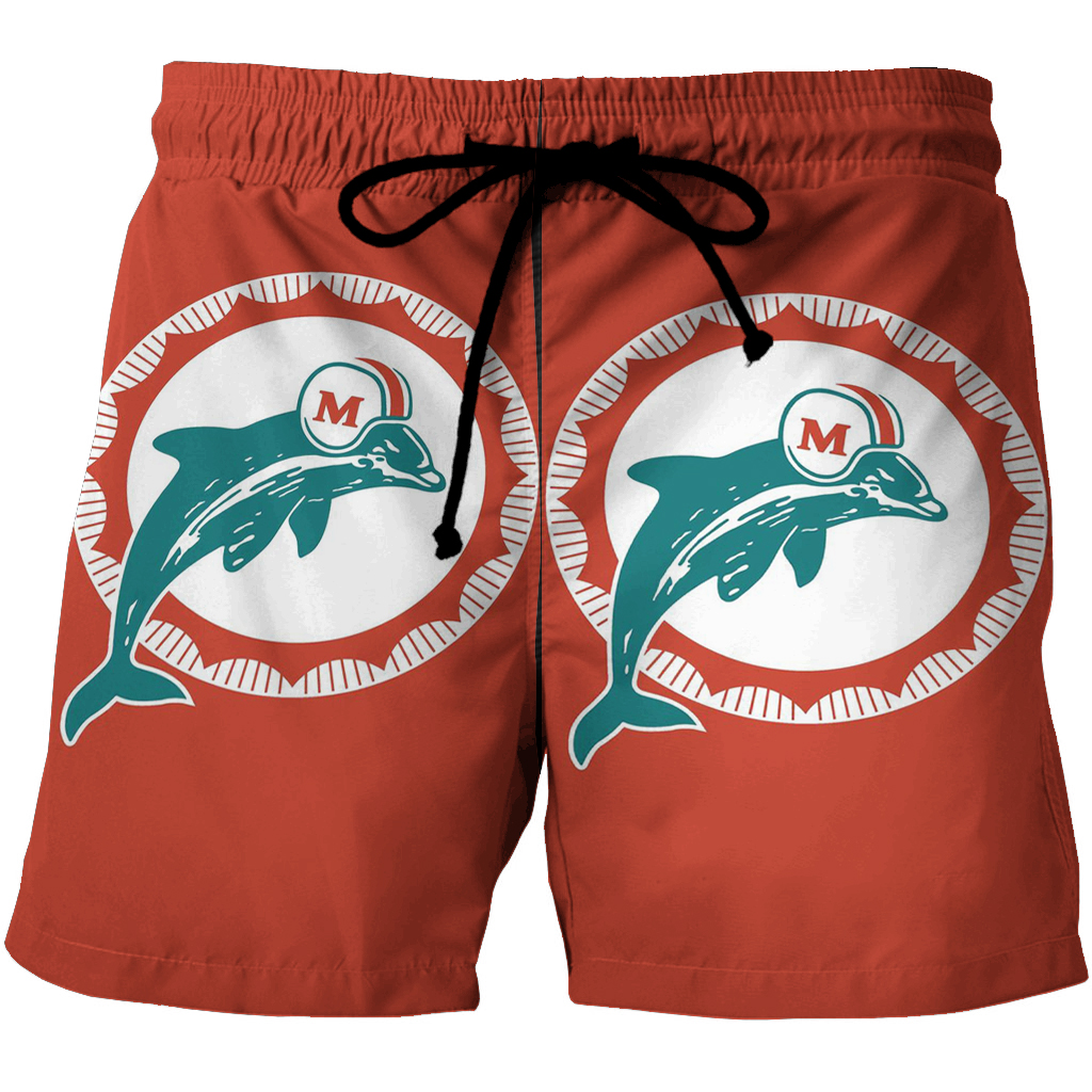 Miami Dolphins Logo 14 3D All Over Print Summer Beach Hawaiian Short