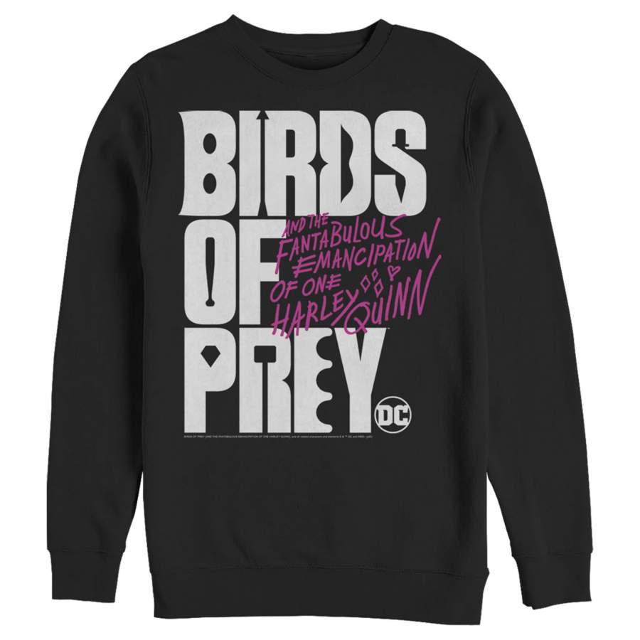 Birds of Prey Men’s Bold Text Logo  Sweatshirt