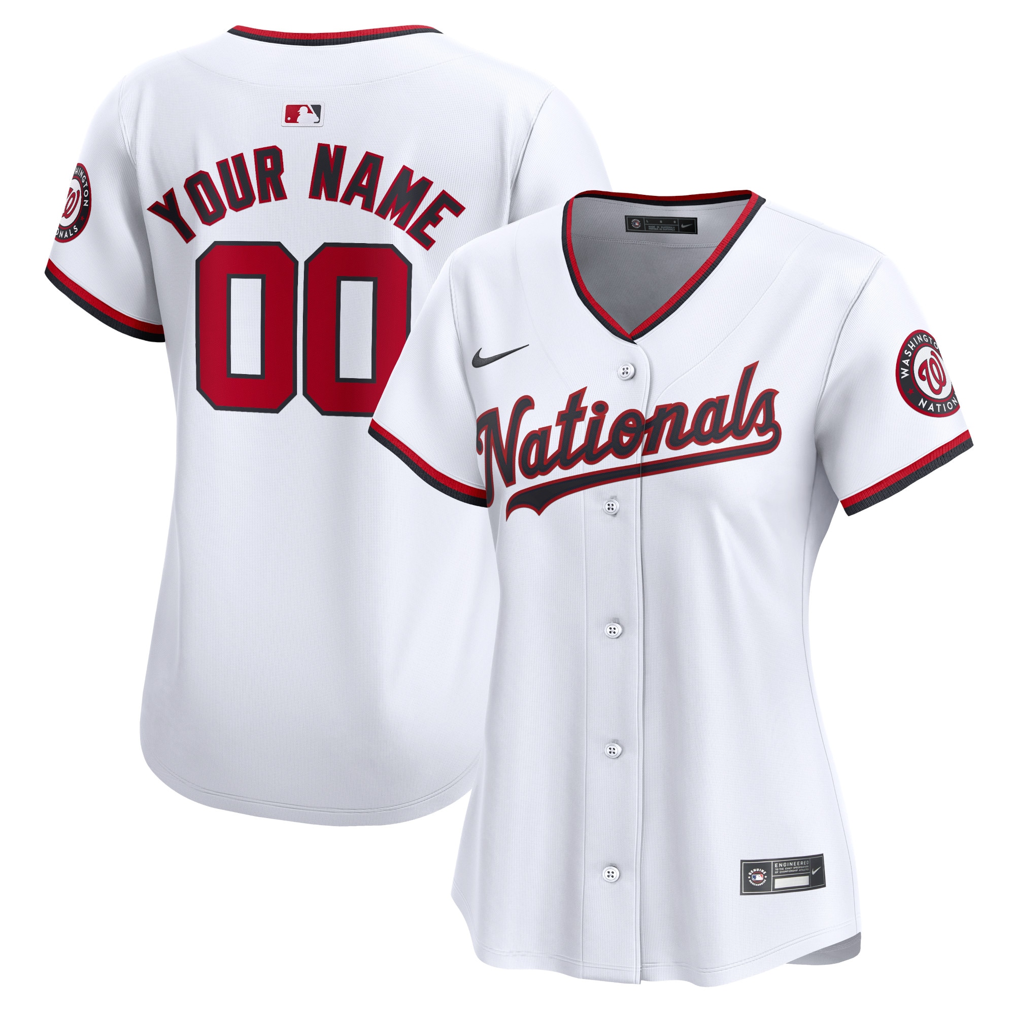 Washington Nationals Women’s Home Limited Custom Jersey – White