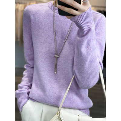 100% Pure Wool Cashmere Sweater Women O Neck Pullover Casual Knit Top Autumn Winter Women’s Coat Korea Fashion Hot Sale alx